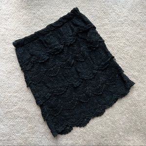 Staring at Stars Black Lace Tiered Skirt